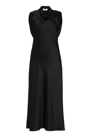 Black Satin Long Dress for Women