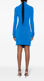 OFF-WHITE Mock Neck Mini Dress with Twist Detailing