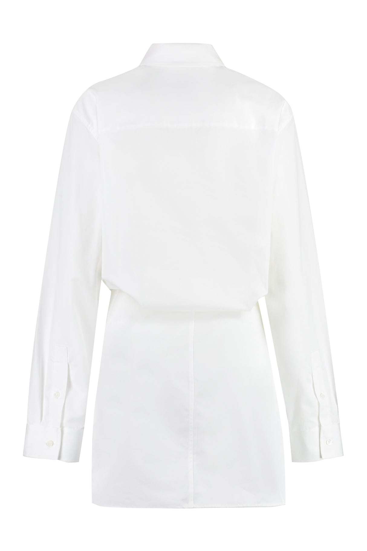 女士不對稱白色棉質連衣裙 - FW23系列