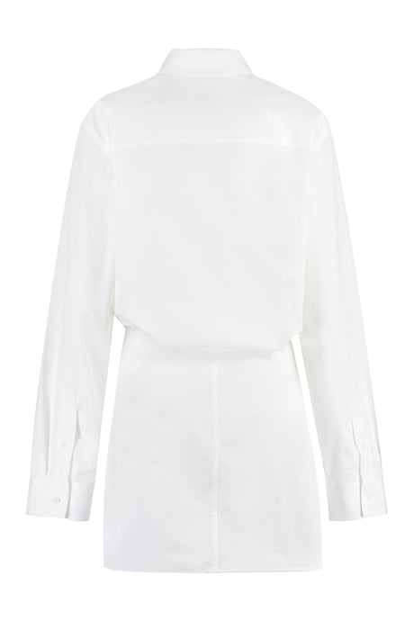 Asymmetrical White Cotton Dress - FW23 Collection