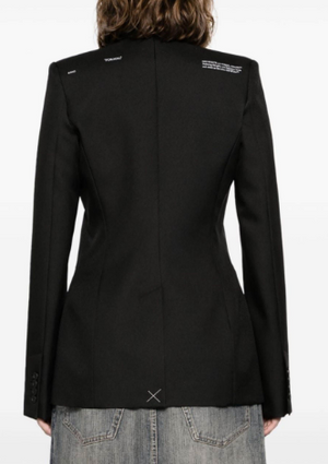 OFF-WHITE Chic Black Twill Jacket with Logo