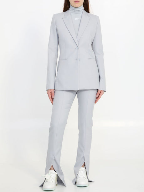 OFF-WHITE Gray Corporate Tech Single-Breasted Jacket for Women