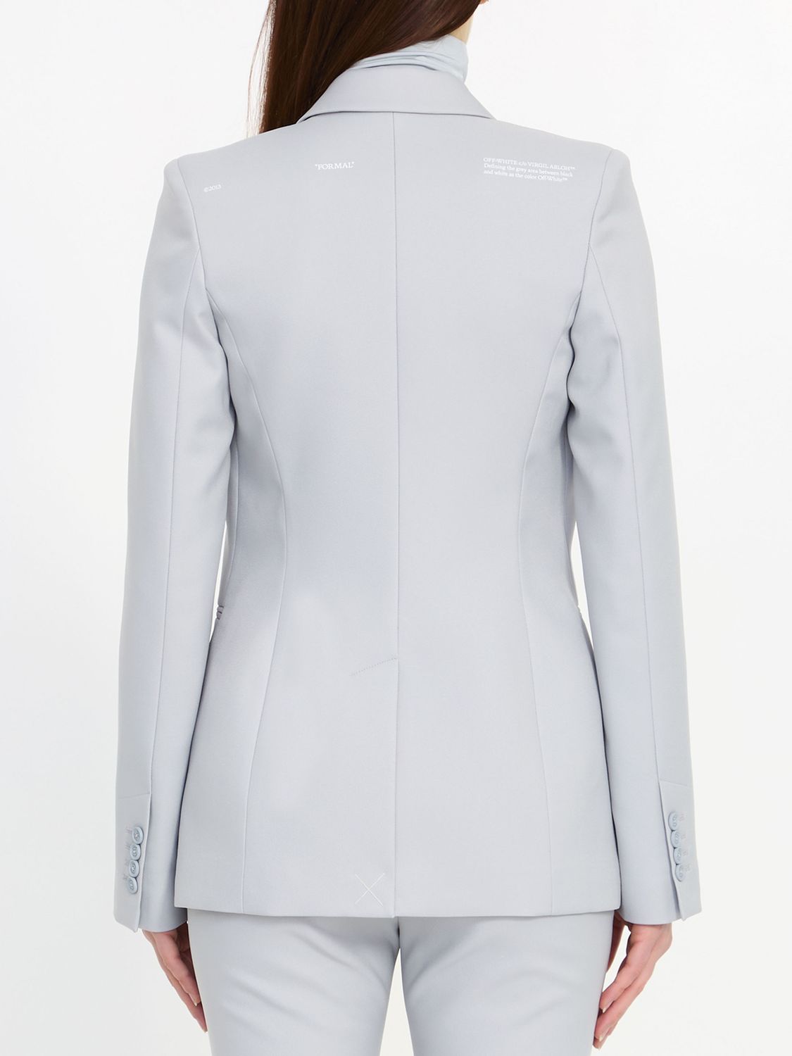 OFF-WHITE Gray Corporate Tech Single-Breasted Jacket for Women