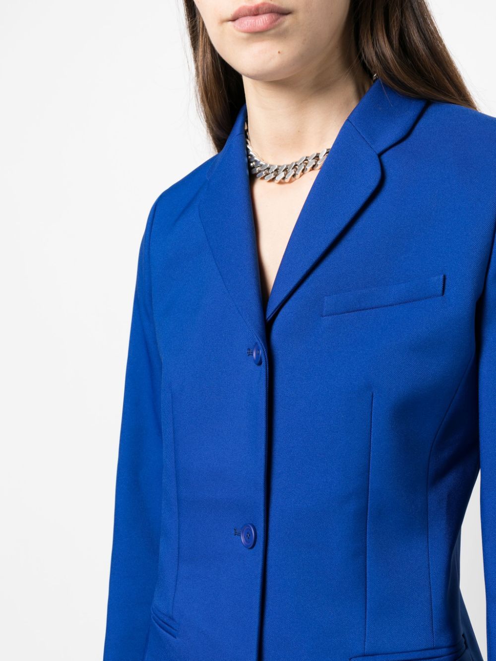 OFF-WHITE Slim Fit Blue Tech Drill Tailoring Jacket for Women - FW23 Collection