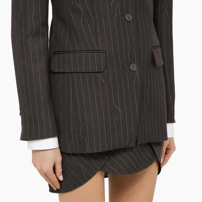 OFF-WHITE Tailored Grey Pinstripe Jacket