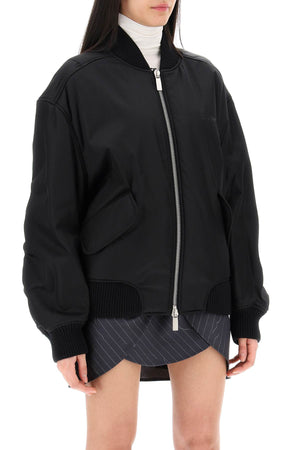 OFF-WHITE Shiny Nylon Twill Bomber Jacket for Women