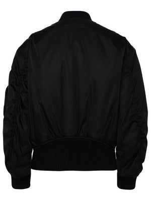 OFF-WHITE Black Wool Bomber Jacket for Women - FW23 Season