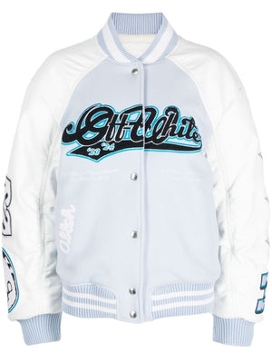 Varsity Leather Jacket in Blue