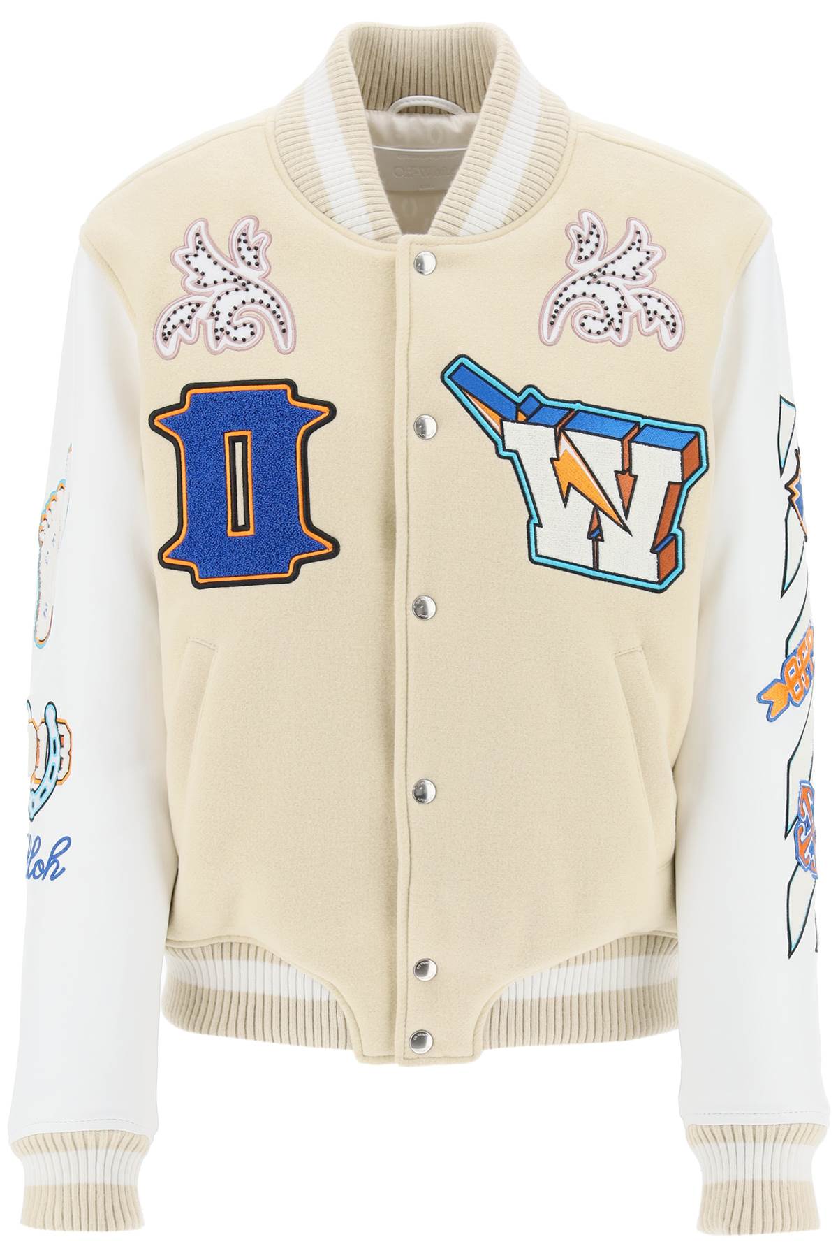 Mixed Colors Thunderbolt Varsity Bomber Jacket