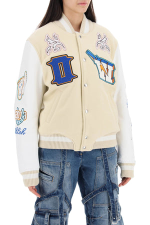 Mixed Colors Thunderbolt Varsity Bomber Jacket