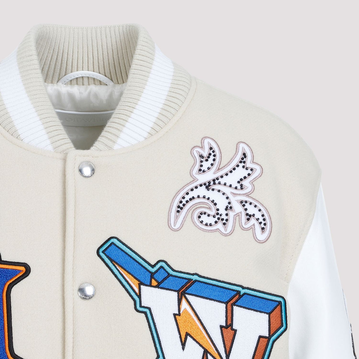 Mixed Colors Thunderbolt Varsity Bomber Jacket