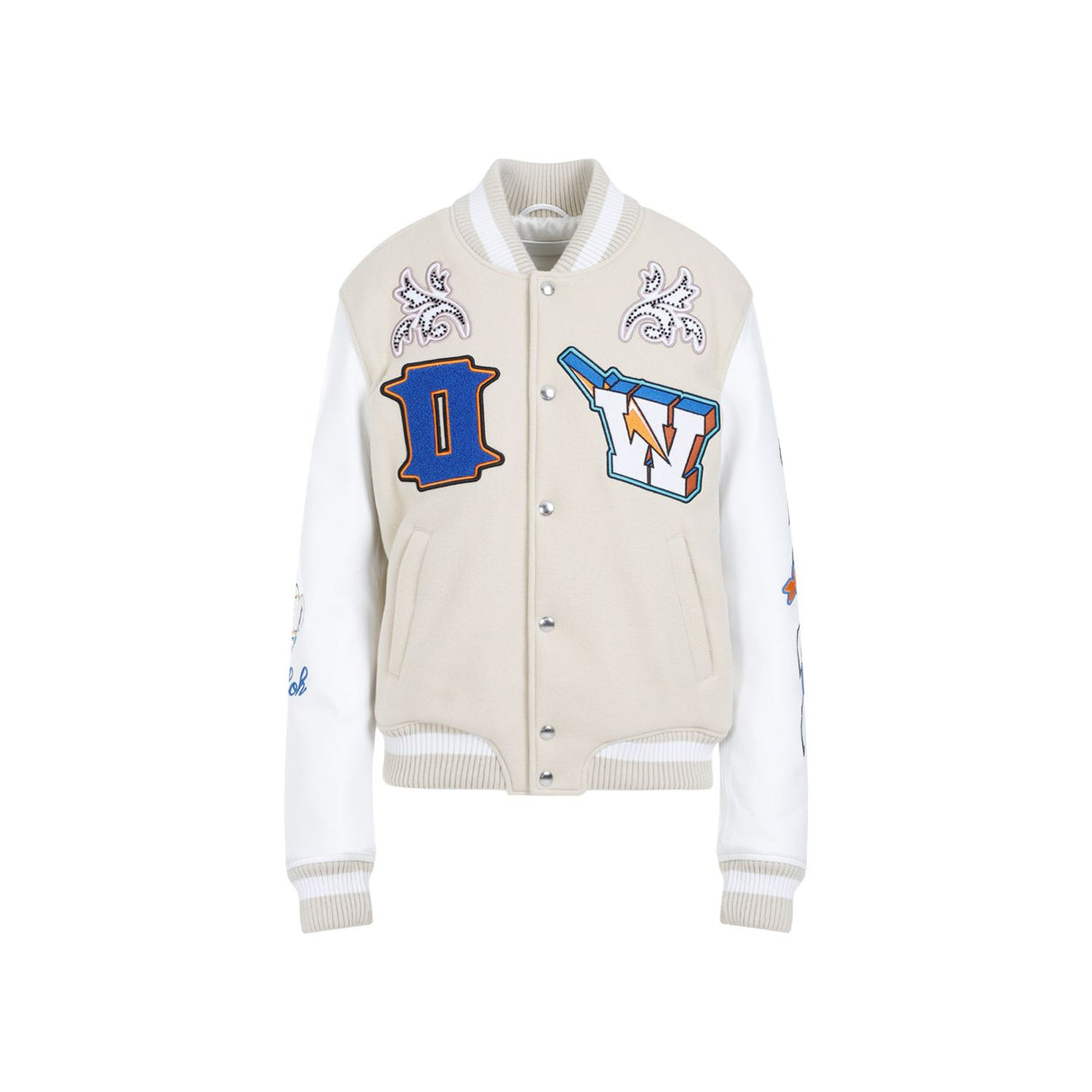 Mixed Colors Thunderbolt Varsity Bomber Jacket