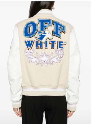 OFF-WHITE Panelled Design Brushed Wool Jacket for Women