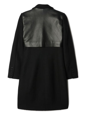 معطف أسود بحزام للنساء من مزيج الصوف | مجموعة FW23