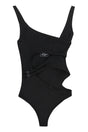 OFF-WHITE Black One-Piece Swimsuit for Women with Cut Out Details