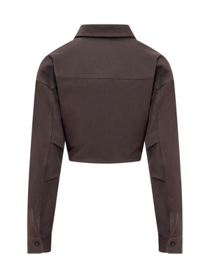 OFF-WHITE Dark Grey Cargo Cropped Shirt for Women - FW22 Collection