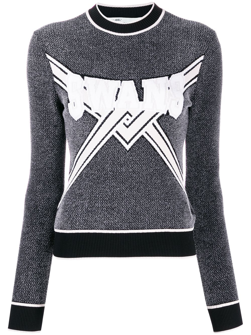 OFF-WHITE Stylish Grey, Black and White Knit Top for Women