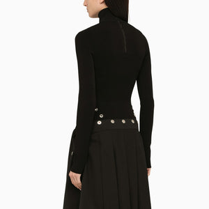 OFF-WHITE Black Viscose Turtleneck with Metallic Details for Women - FW23