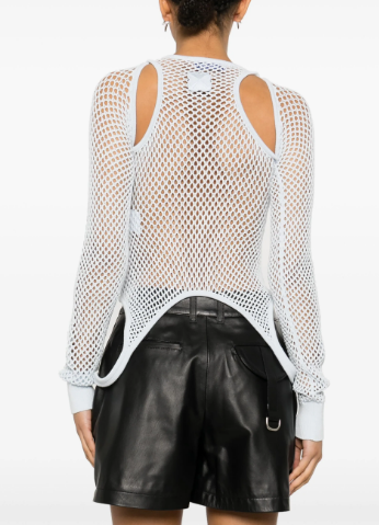 OFF-WHITE Black Knit Top with Cut-Outs