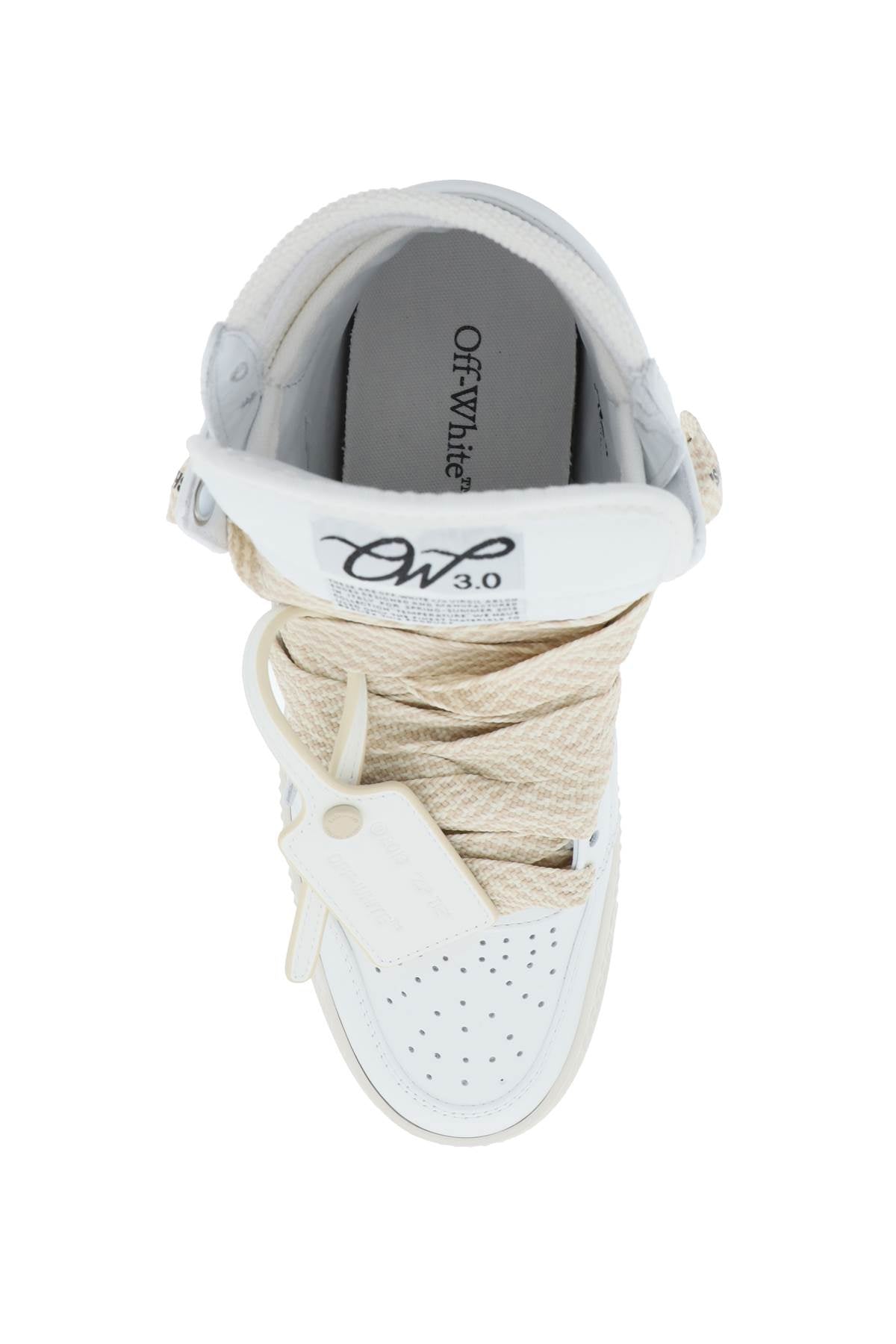 OFF-WHITE 3.0 OFF-COURT Sneaker for Women - Classic Basketball Style with Leather and Stretch Knit