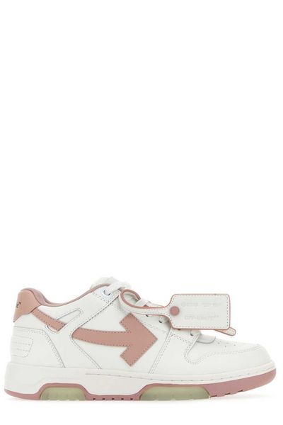 OFF-WHITE White and Pink Low Top Trainers for Women