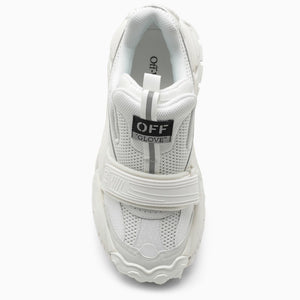 OFF-WHITE White Leather and Textile Low Top Trainer for Women