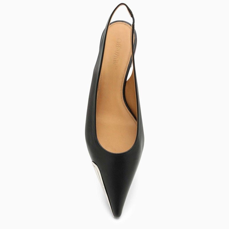 Chic Black Slingback Shoes for Women with Metal Tip by Off-White