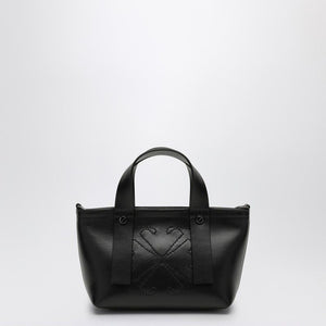 OFF-WHITE  BLACK LEATHER HANDBAG WITH LOGO