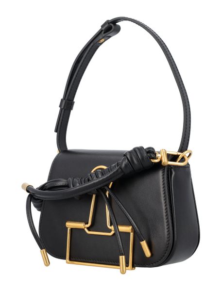 Black Skeleton Binder Shoulder Handbag for Women - FW23 Collection