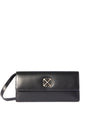 OFF-WHITE Black Silver Clasp Handbag for Women | SS24 Collection 100% Leather