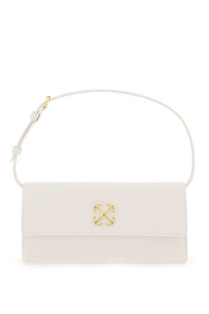 OFF-WHITE White Leather Handbag - Flap Closure, Adjustable Strap, External & Internal Pockets, Logo & Gold-Tone Hardware - SS24 Collection