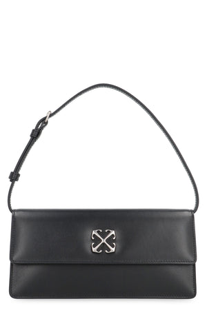 OFF-WHITE Black Leather Shoulder Handbag - SS24 Collection