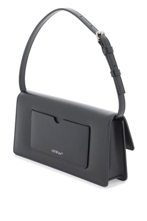 OFF-WHITE Black Leather Shoulder Handbag - SS24 Collection