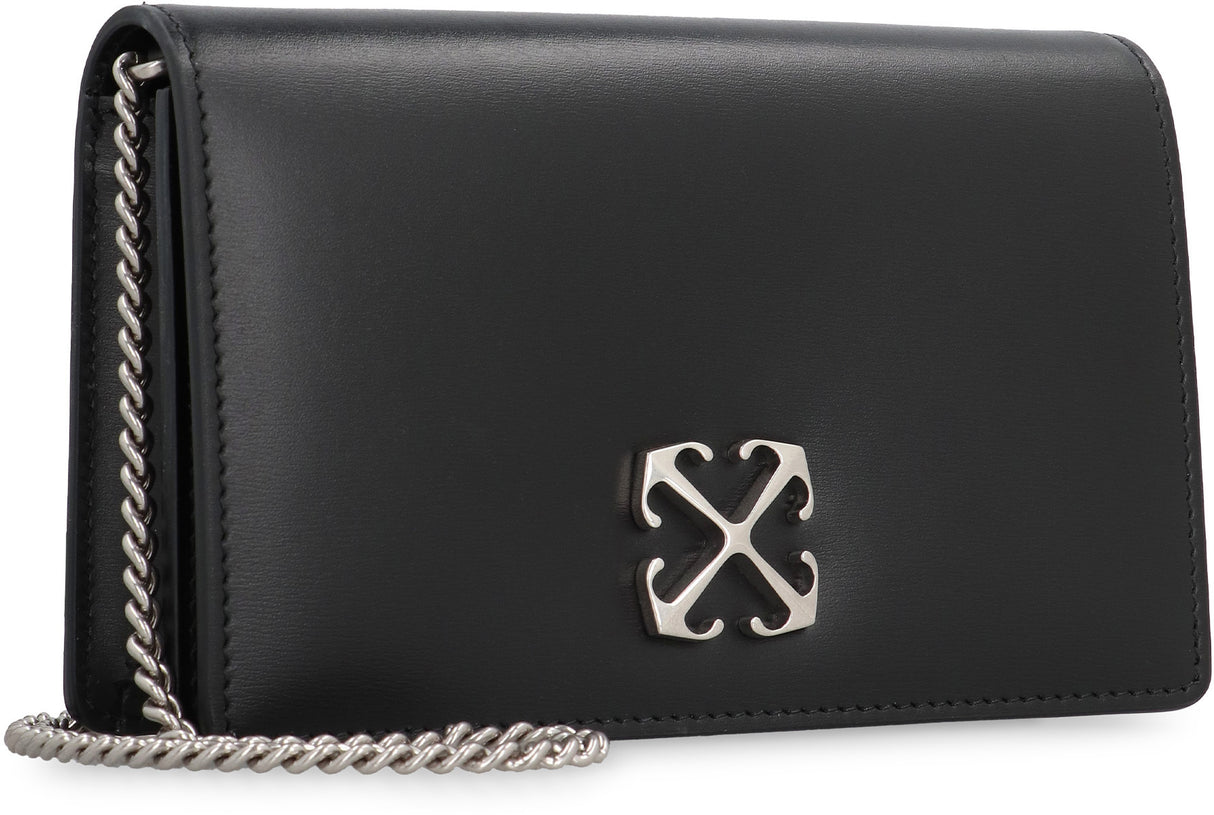 OFF-WHITE Mini Leather Cross-Body Handbag with Signature Design