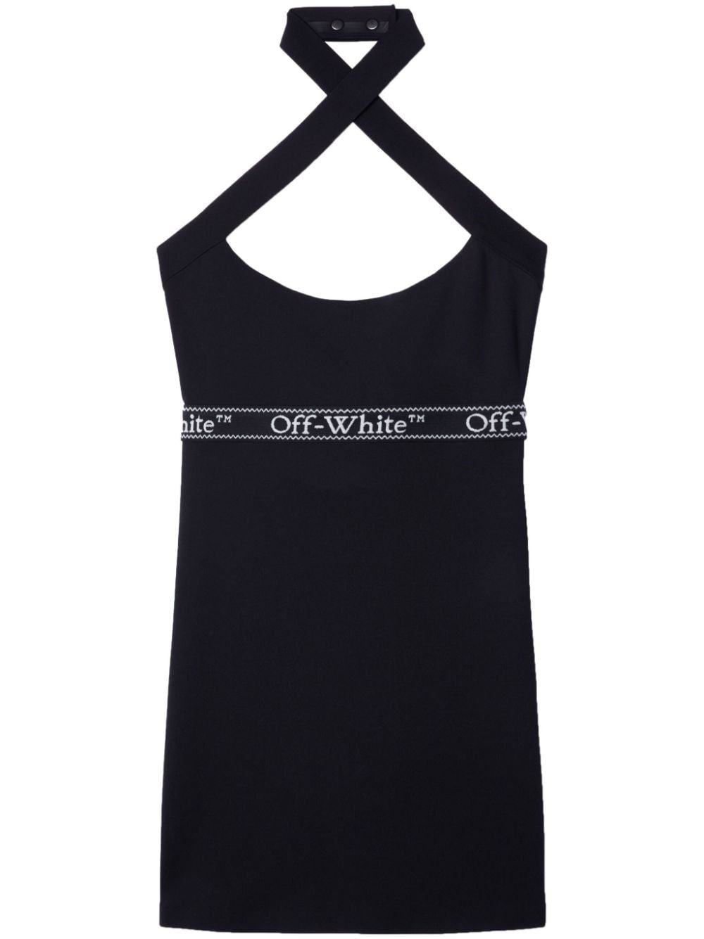 OFF-WHITE Black and White Logo Band Dress for Women