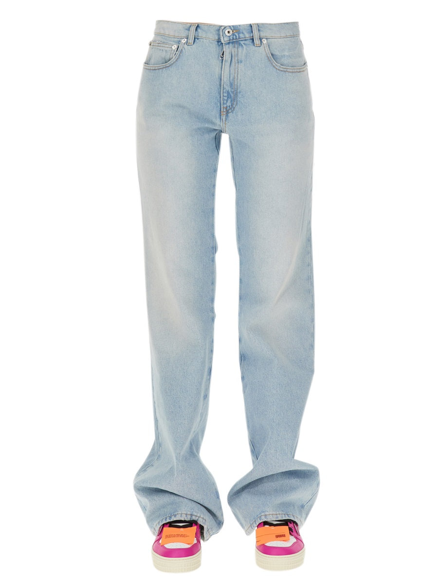 OFF-WHITE Chic Beach Baggy Jeans for Women