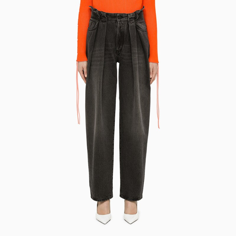 OFF-WHITE Black Washed Balloon Jeans for Women