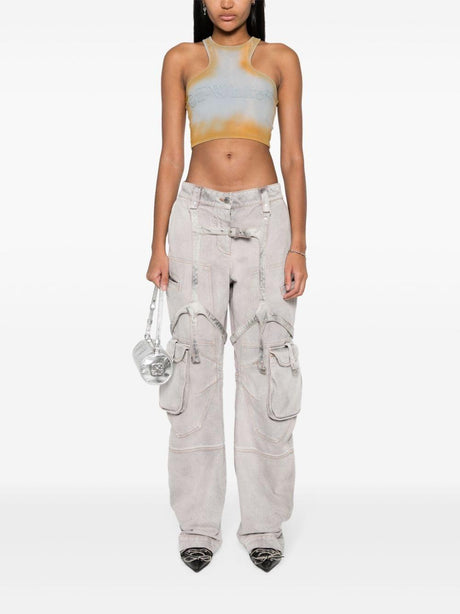 OFF-WHITE DéLAVé LILAC CARGO Jeans with Harness Details for Women