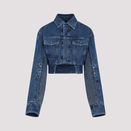 Blue Denim Women's Motorcycle Jacket for SS23