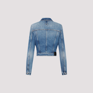 OFF-WHITE Blue Cargo-Inspired Denim Jacket for Women