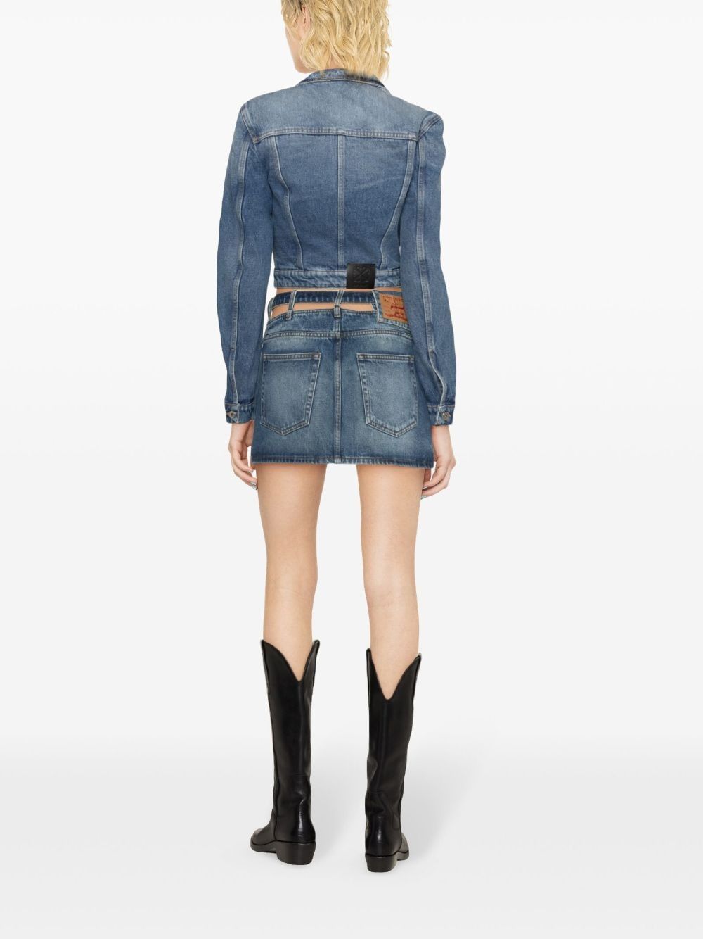 OFF-WHITE Blue Vintage Denim Cargo Jacket for Women