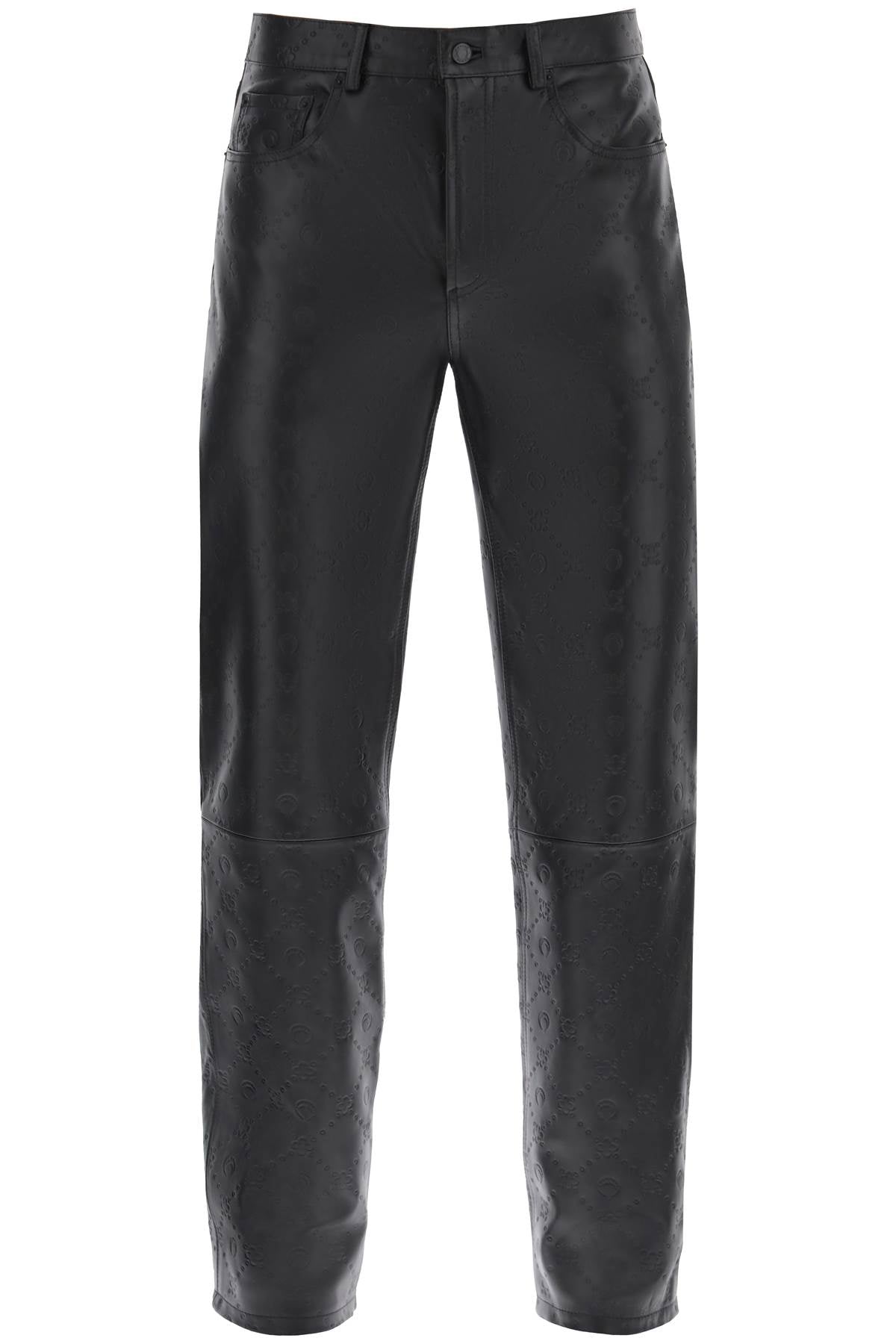 Mono Embossed Leather Pants for Men