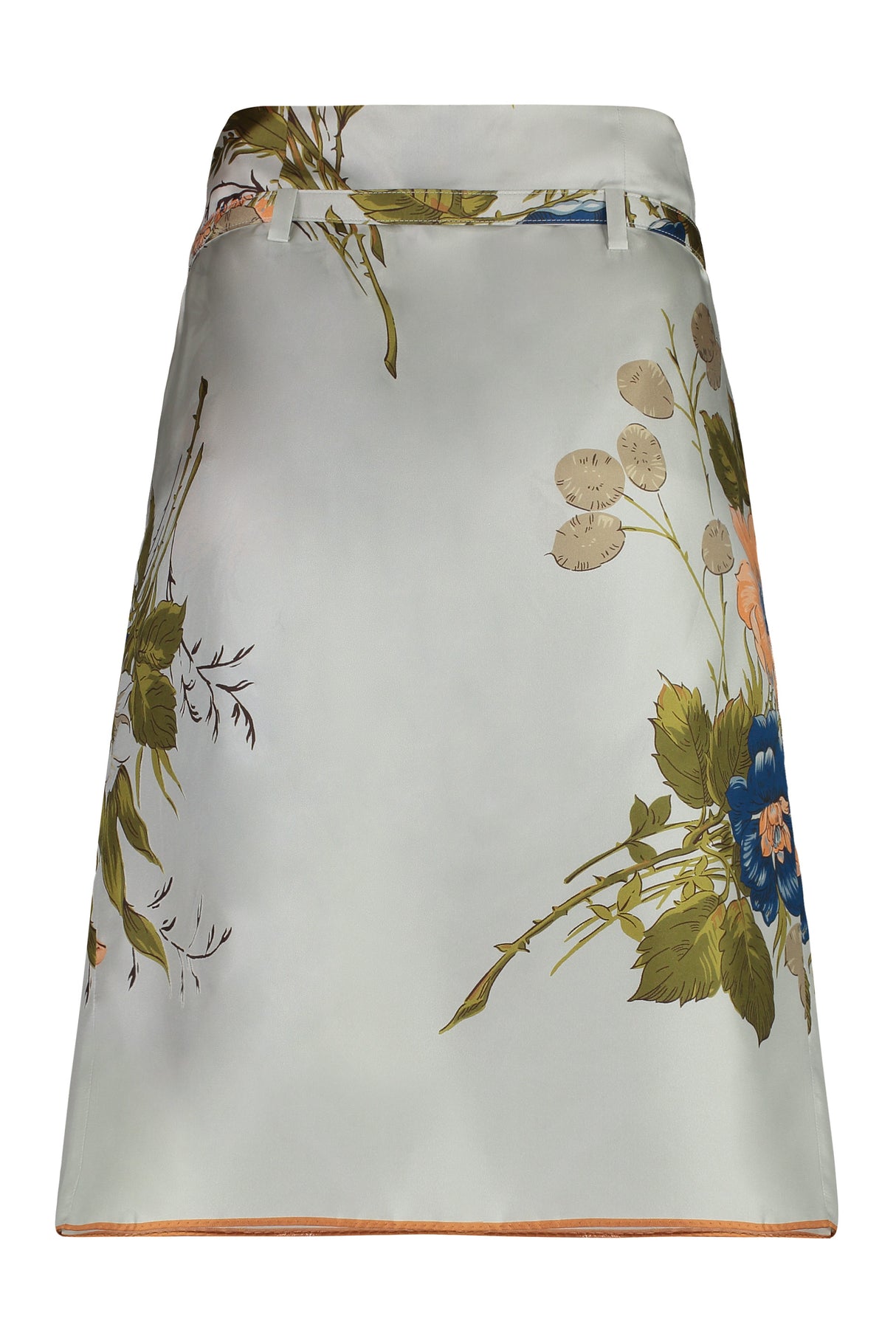 PRADA Wrap-Around Silk Skirt with Belted Waist