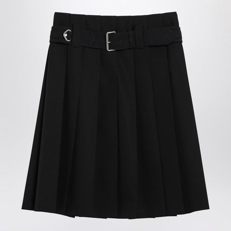 PRADA Pleated Mini Skirt in Gabardine