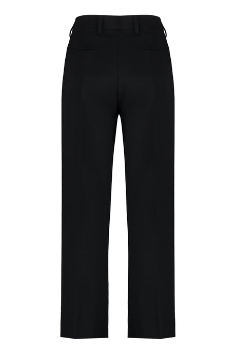 多用途黑色羊毛裁剪女士短裤 - FW23系列