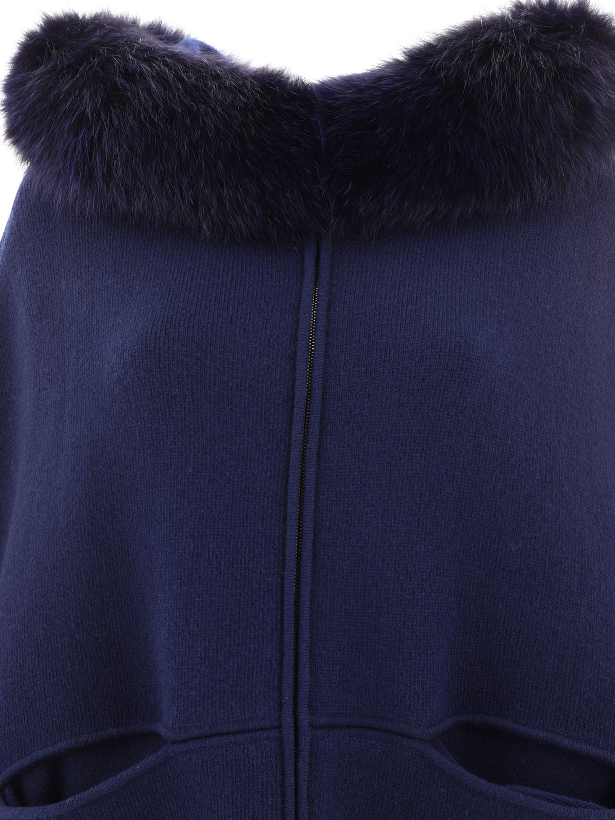 GIOVI Women's Blue Wool and Cashmere Cape for FW23