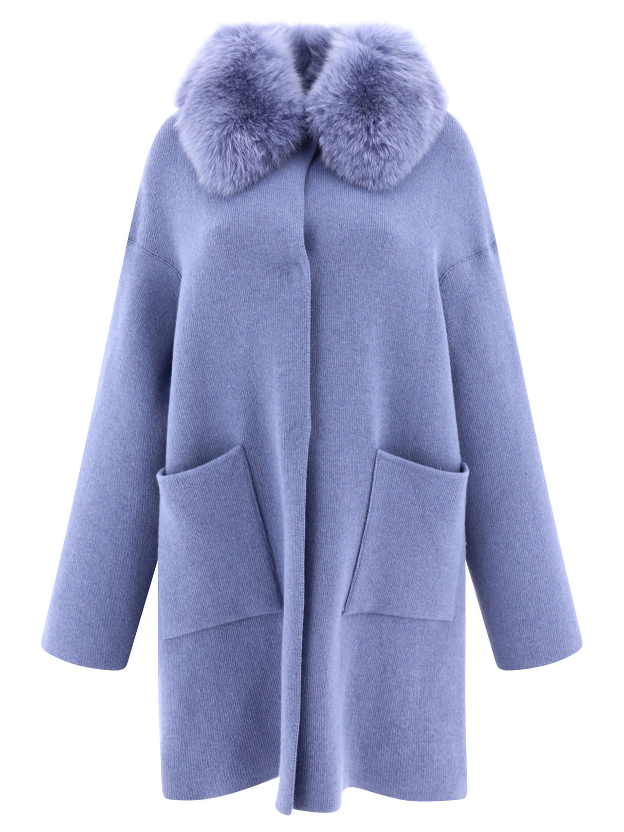 FW23 女款羊毛/羊绒外套 - 浅蓝色