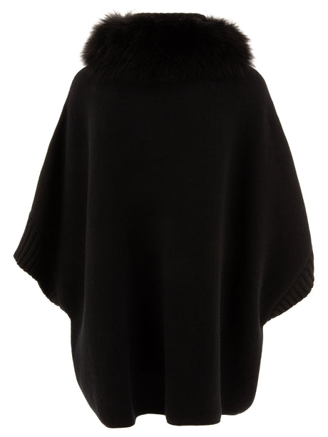 GIOVI Luxurious Black Wool-Cashmere Poncho