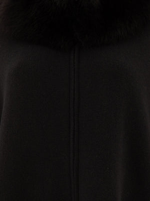 GIOVI Luxurious Black Wool-Cashmere Poncho