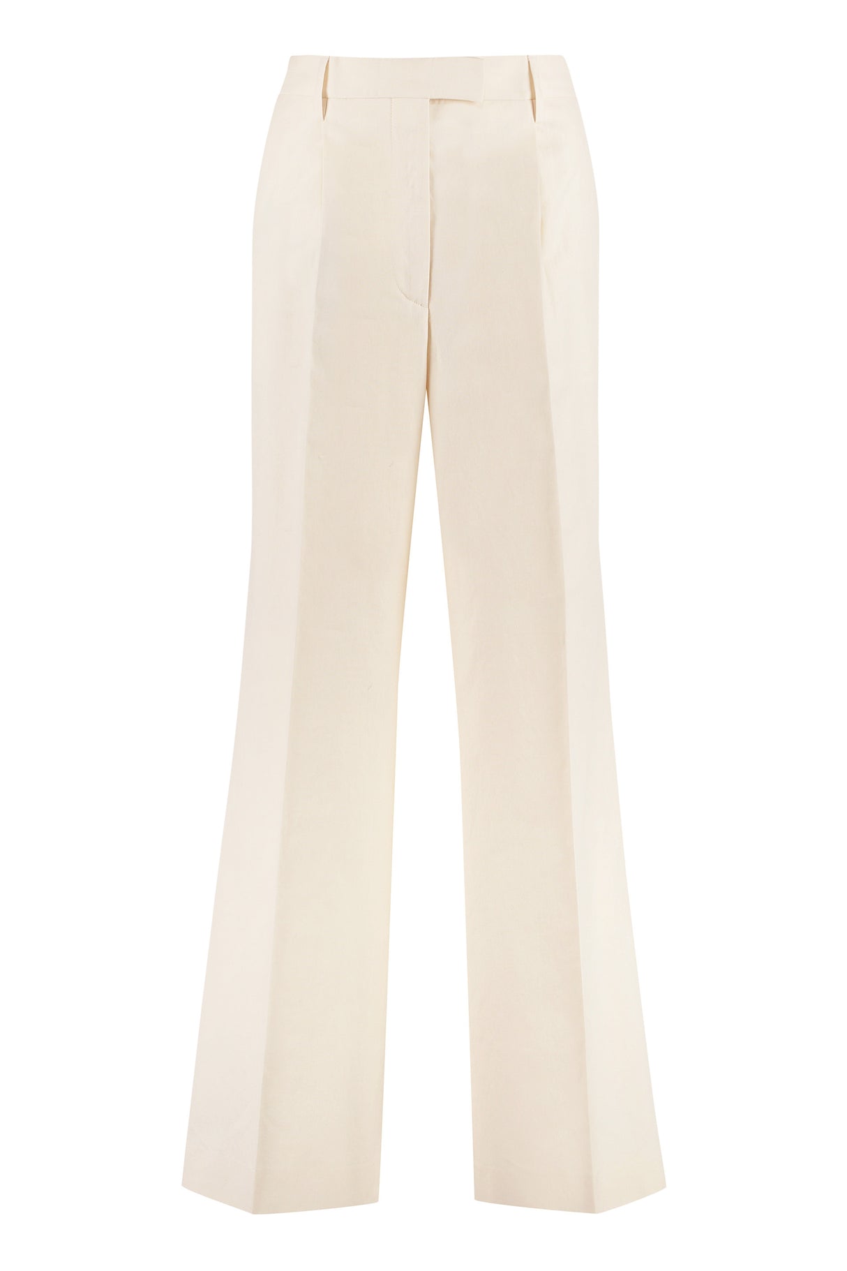 PRADA High-Rise Pink Cotton Trousers with Four Pockets